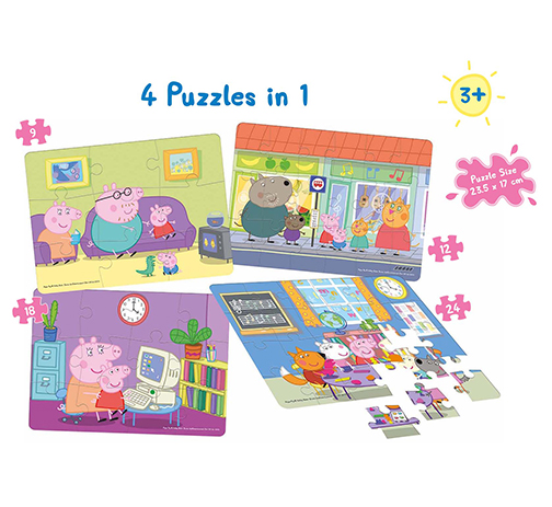 Peppa Pig 4 Puzzles in 1